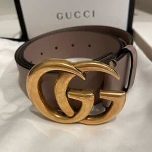 Authentic Gucci Marmont .40 Belt in Porcelain Rose